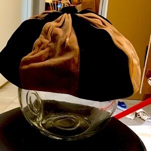 Brown and Black Velvet Beret Vintage. From grandma’s closet 1930.